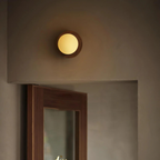 Nordic Natural Wood Wall Light LED Light With Globe Shade