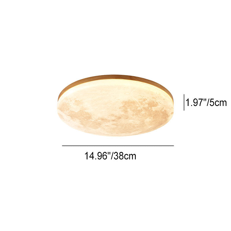 Modern Wood Flush Mount Ceiling Light With Solid Wood Trim — Ashbury Home & Living