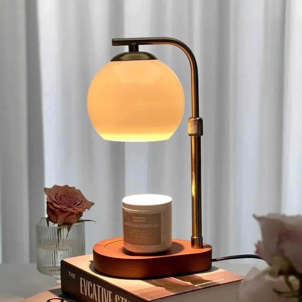 Modern Wood And Glass Table Lamp With Warm LED Glow — Ashbury Home & Living