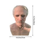 Realistic Old Man Mask Latex Halloween Mask for Adults Full Head Creepy Face Mask with Movable Mouth for Fancy Dress | Cosplay and Parties