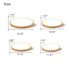 Solid Wood LED Ceiling Light Round Ultra Slim Flush Mount Ceiling Lamp Nordic Wooden Frame for Living Room and Bedroom
