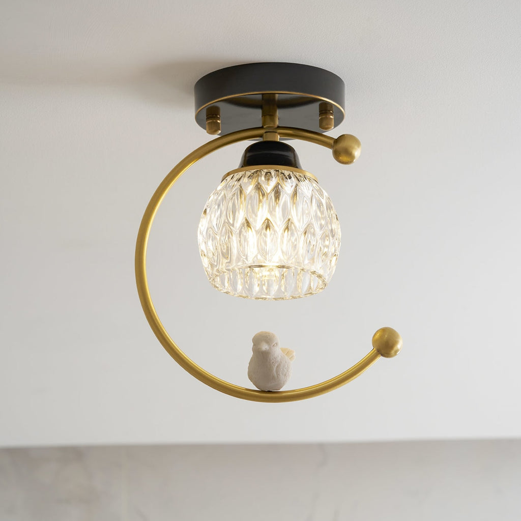 Contemporary Solid Brass Flush Mount Ceiling Light — Ashbury Home & Living