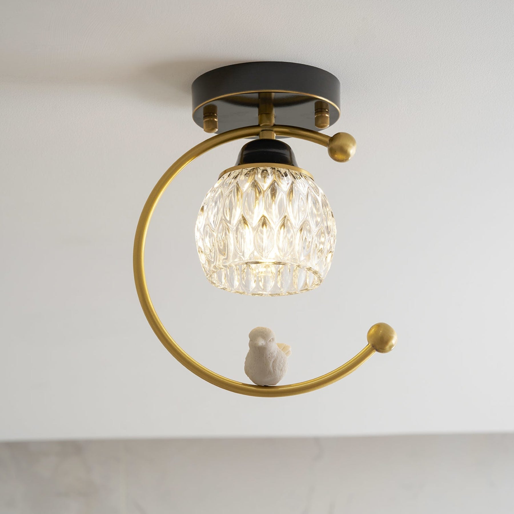 Contemporary Solid Brass Flush Mount Ceiling Light — Ashbury Home & Living
