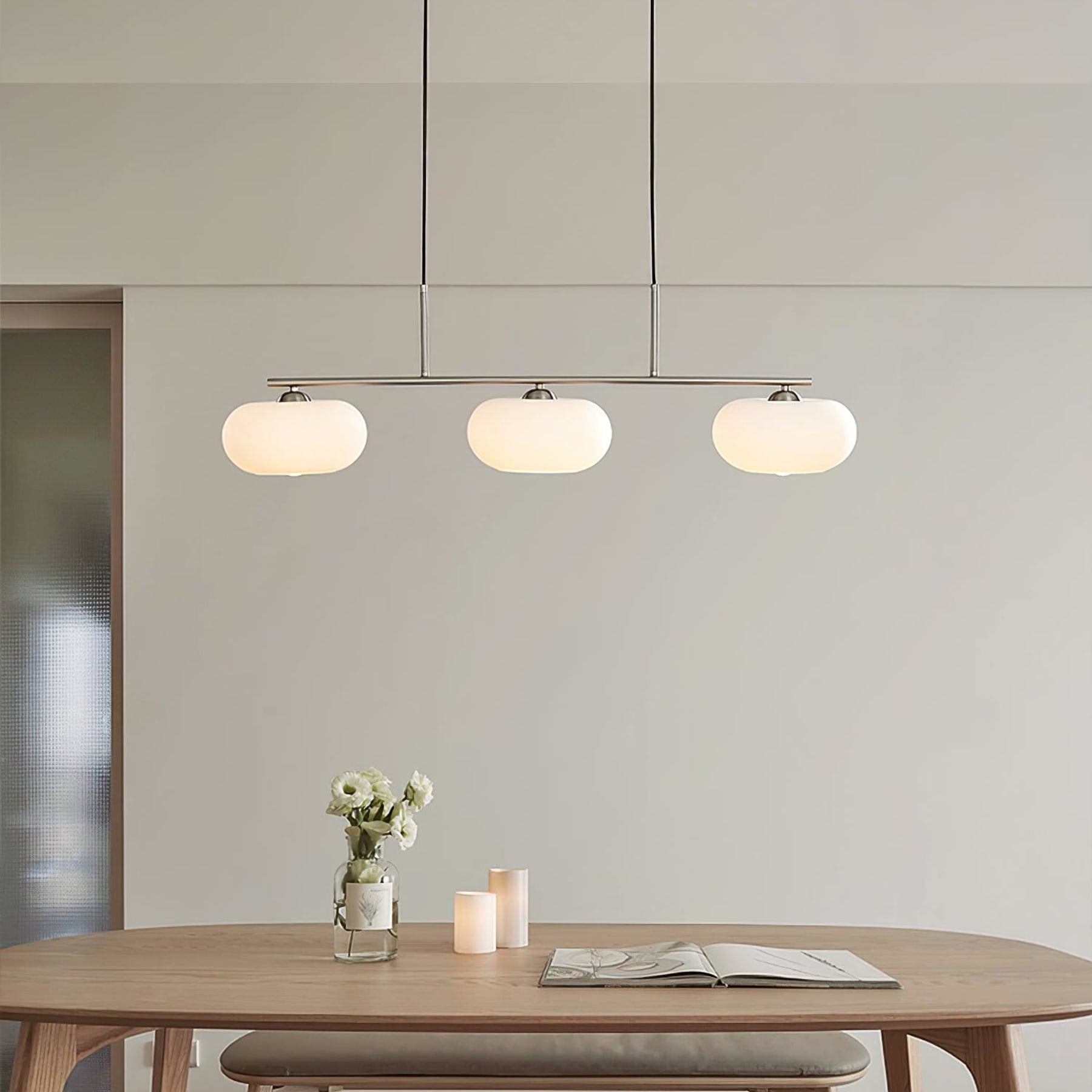 Modern Glass Pendant Light With Tri-Colour LED Glow — Ashbury Home & Living