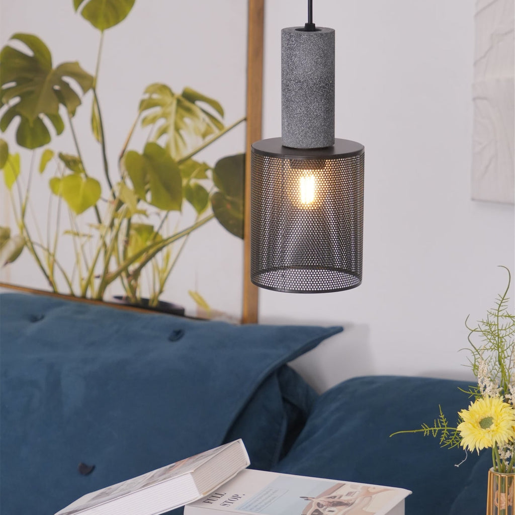 Industrial Concrete Pendant Light With Warm LED Glow — Ashbury Home & Living