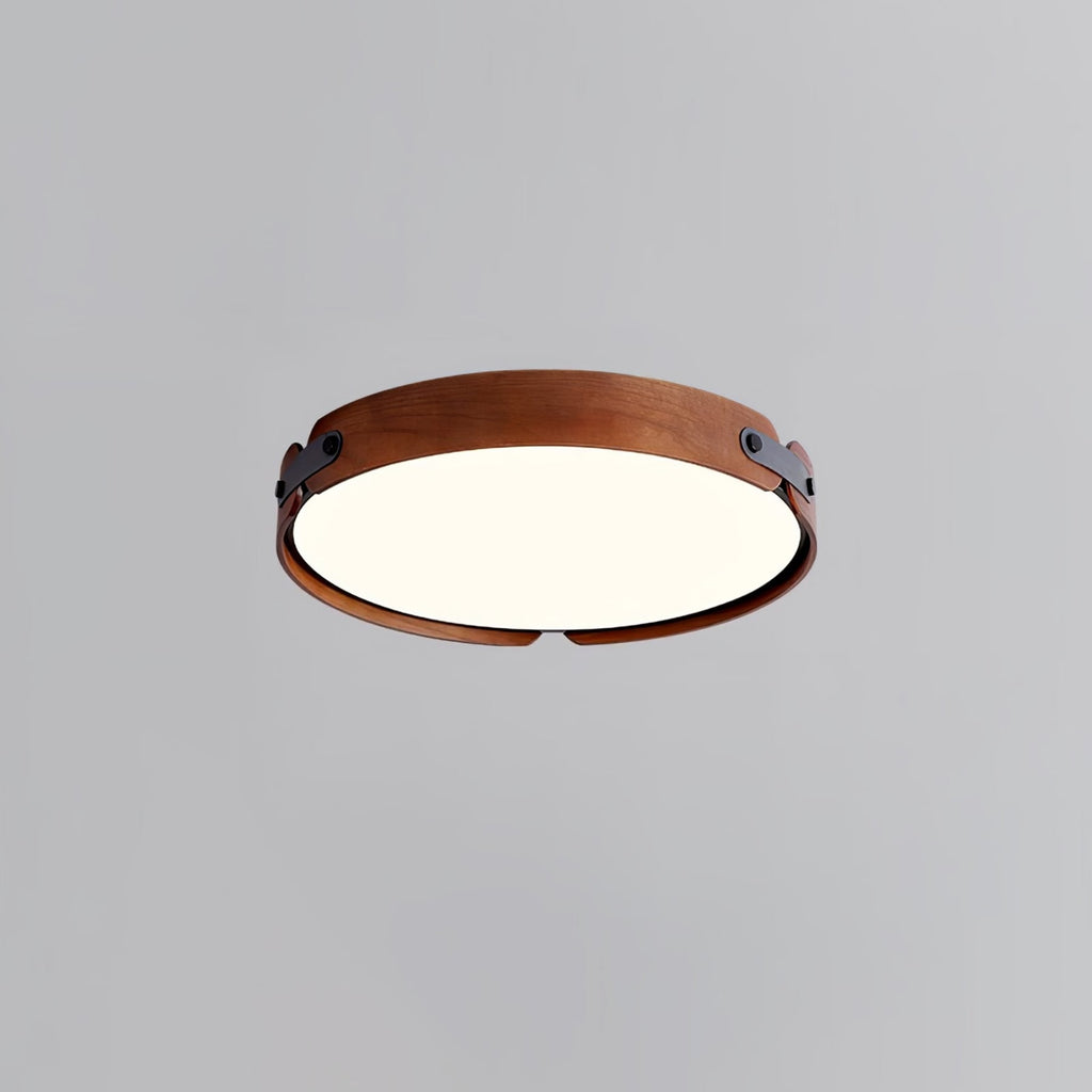 Scandinavian Wood Flush Mount Ceiling Light With Slim Low-Profile Design — Ashbury Home & Living