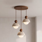 Contemporary Travertine Stone Pendant Light With Dimmable Glow — Ashbury Home & Living