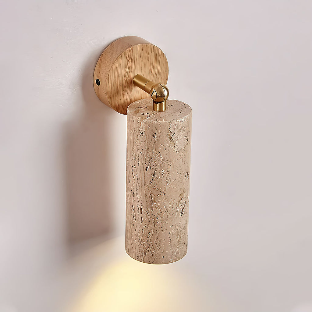Modern Travertine Wall Light With Warm LED Glow — Ashbury Home & Living