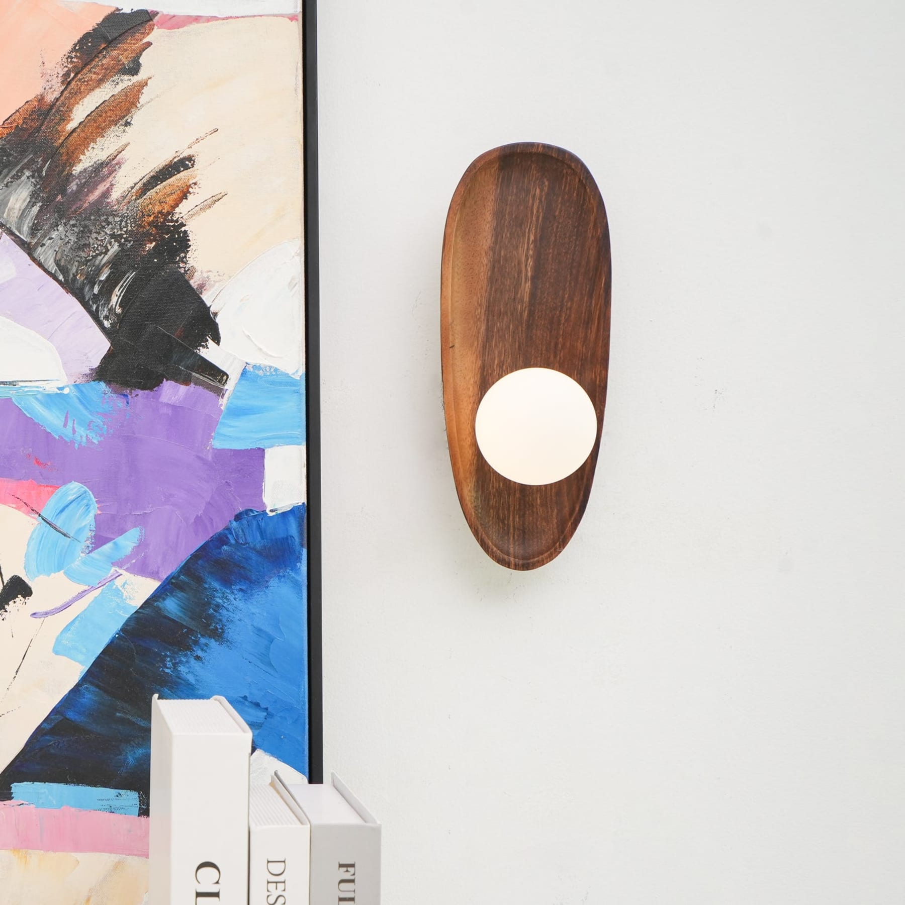 Modern Wood and Glass Wall Light for Living Room — Ashbury Home & Living