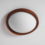 Modern Wood-Effect Fabric Flush Mount Ceiling Light With Tri-Colour Glow — Ashbury Home & Living