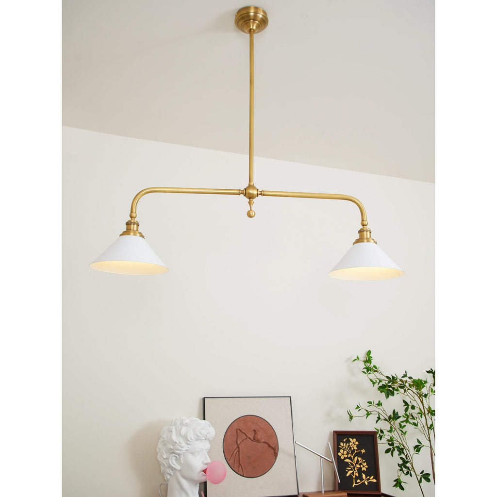 Modern Brass Pendant Light With Ceramic Shades for Dining Room — Ashbury Home & Living