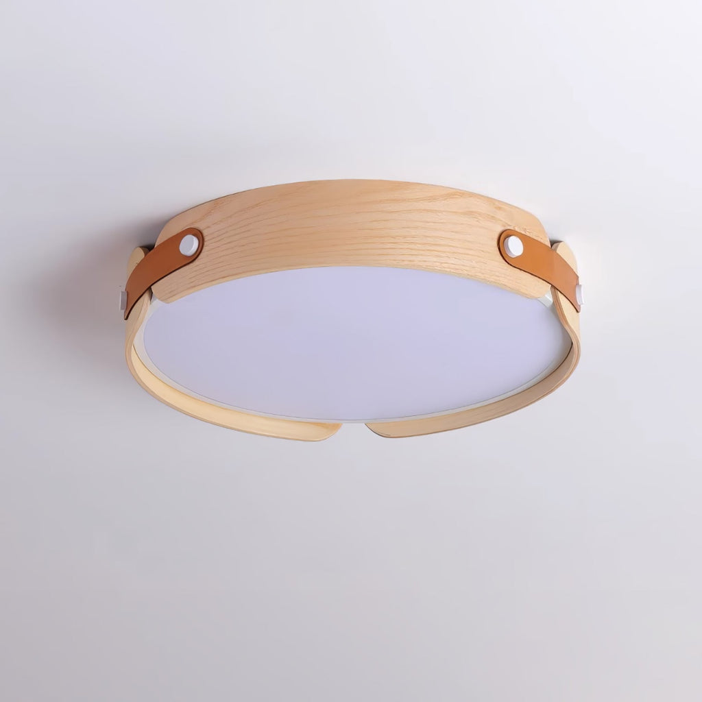 Scandinavian Wood Flush Mount Ceiling Light With Slim Low-Profile Design — Ashbury Home & Living