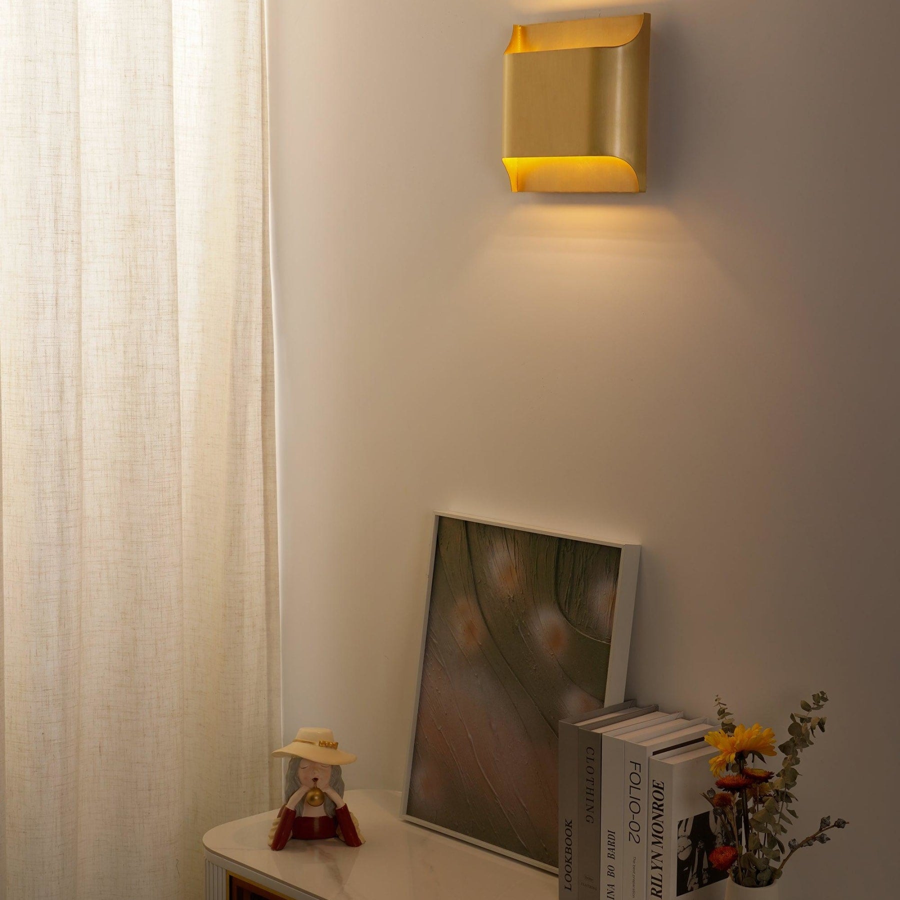 Modern Brass Wall Light With Warm LED Glow for Living Room — Ashbury Home & Living