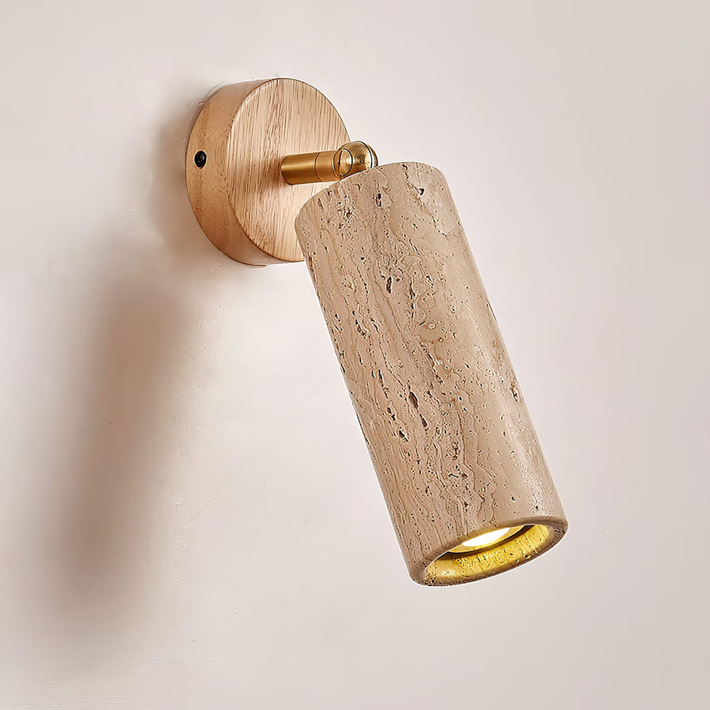 Modern Travertine Wall Light With Warm LED Glow — Ashbury Home & Living