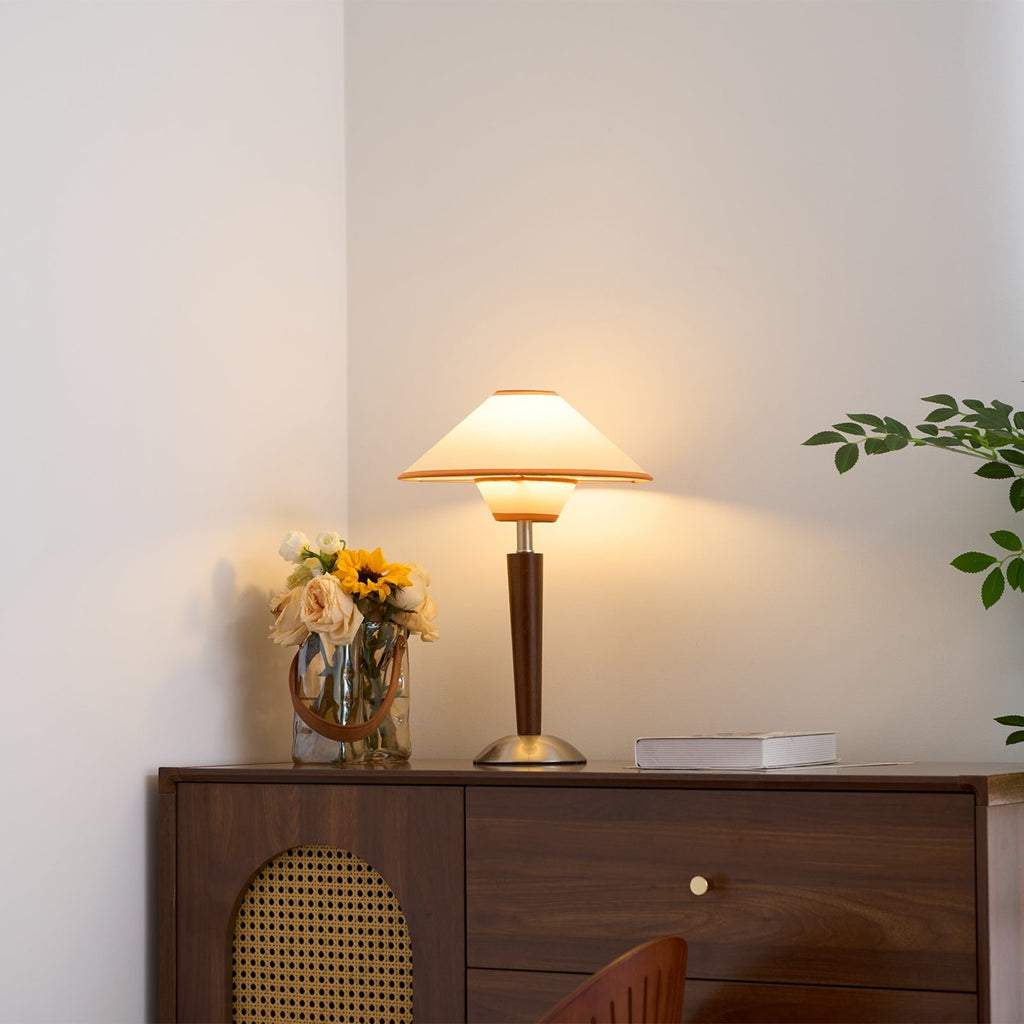 Modern Wood Table Lamp With Fabric Shade for Living Room — Ashbury Home & Living