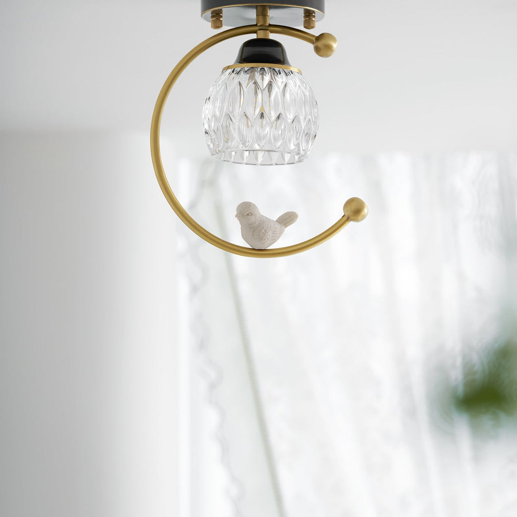 Contemporary Solid Brass Flush Mount Ceiling Light — Ashbury Home & Living