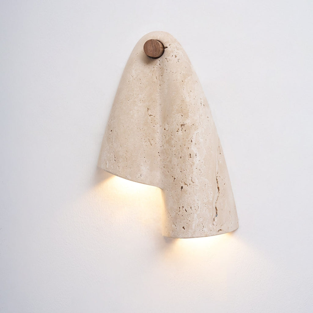 Modern Travertine Wall Light With Warm LED Glow — Ashbury Home & Living