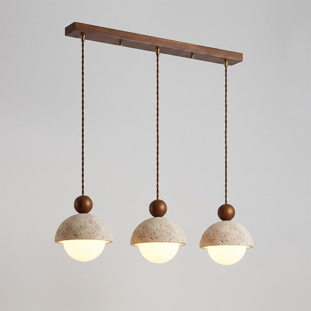 Contemporary Travertine Stone Pendant Light With Dimmable Glow — Ashbury Home & Living