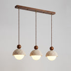Contemporary Travertine Stone Pendant Light With Dimmable Glow — Ashbury Home & Living