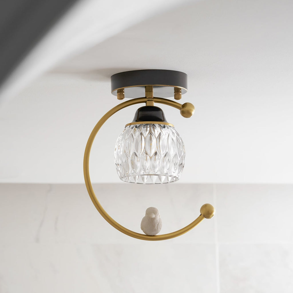 Contemporary Solid Brass Flush Mount Ceiling Light — Ashbury Home & Living