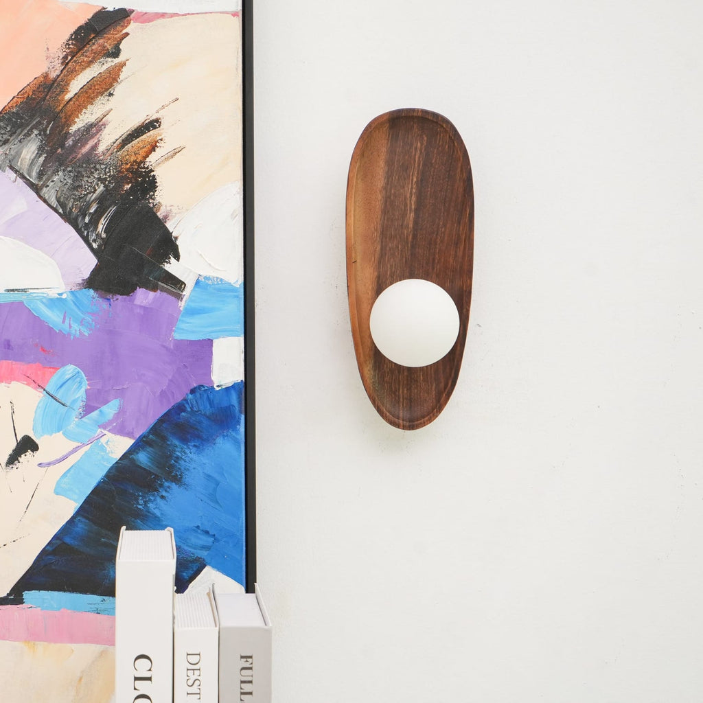 Modern Wood and Glass Wall Light for Living Room — Ashbury Home & Living