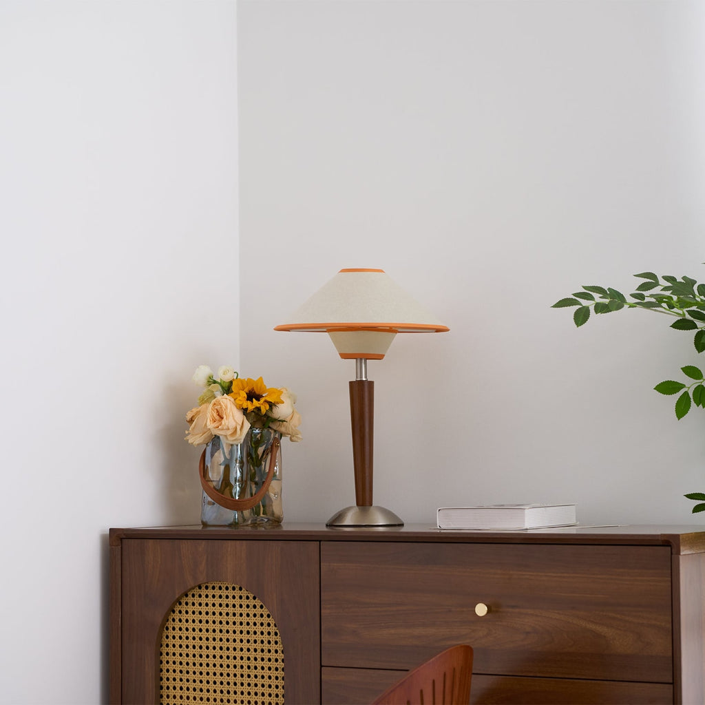 Modern Wood Table Lamp With Fabric Shade for Living Room — Ashbury Home & Living
