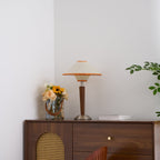 Modern Wood Table Lamp With Fabric Shade for Living Room — Ashbury Home & Living