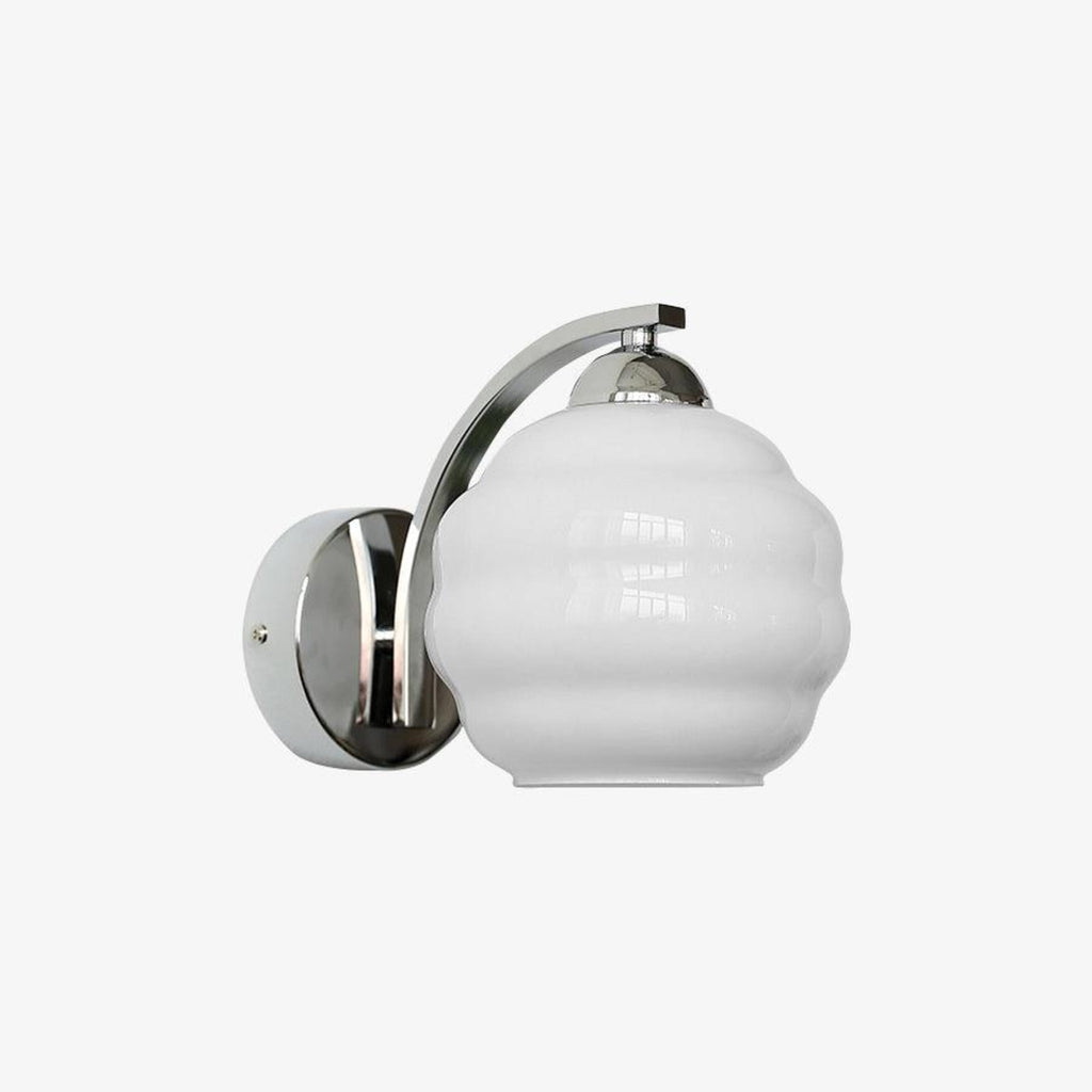 Contemporary Wrought Iron and Glass Wall Light With Warm LED Glow — Ashbury Home & Living
