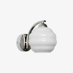 Contemporary Wrought Iron and Glass Wall Light With Warm LED Glow — Ashbury Home & Living