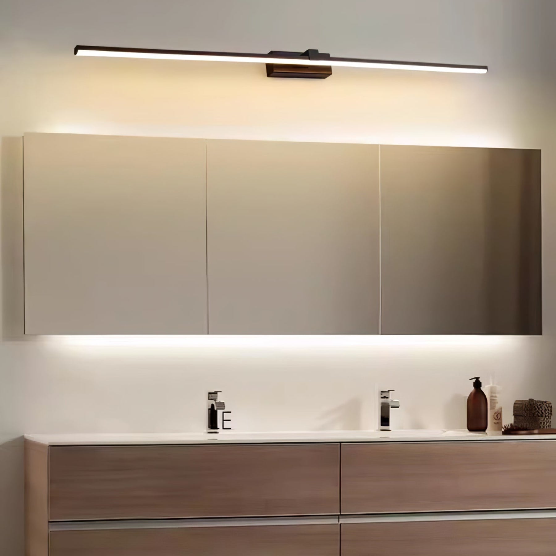 Modern Iron Linear Wall Light With Integrated LED for Hallway — Ashbury Home & Living