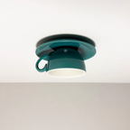 Modern Ceramic Semi-Flush Mount Ceiling Light in Peacock Green — Ashbury Home & Living