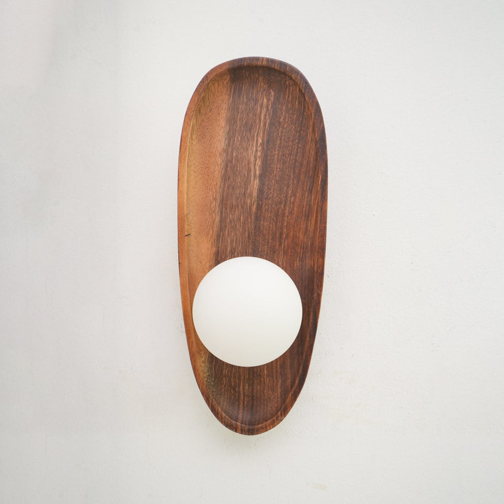 Modern Wood and Glass Wall Light for Living Room — Ashbury Home & Living