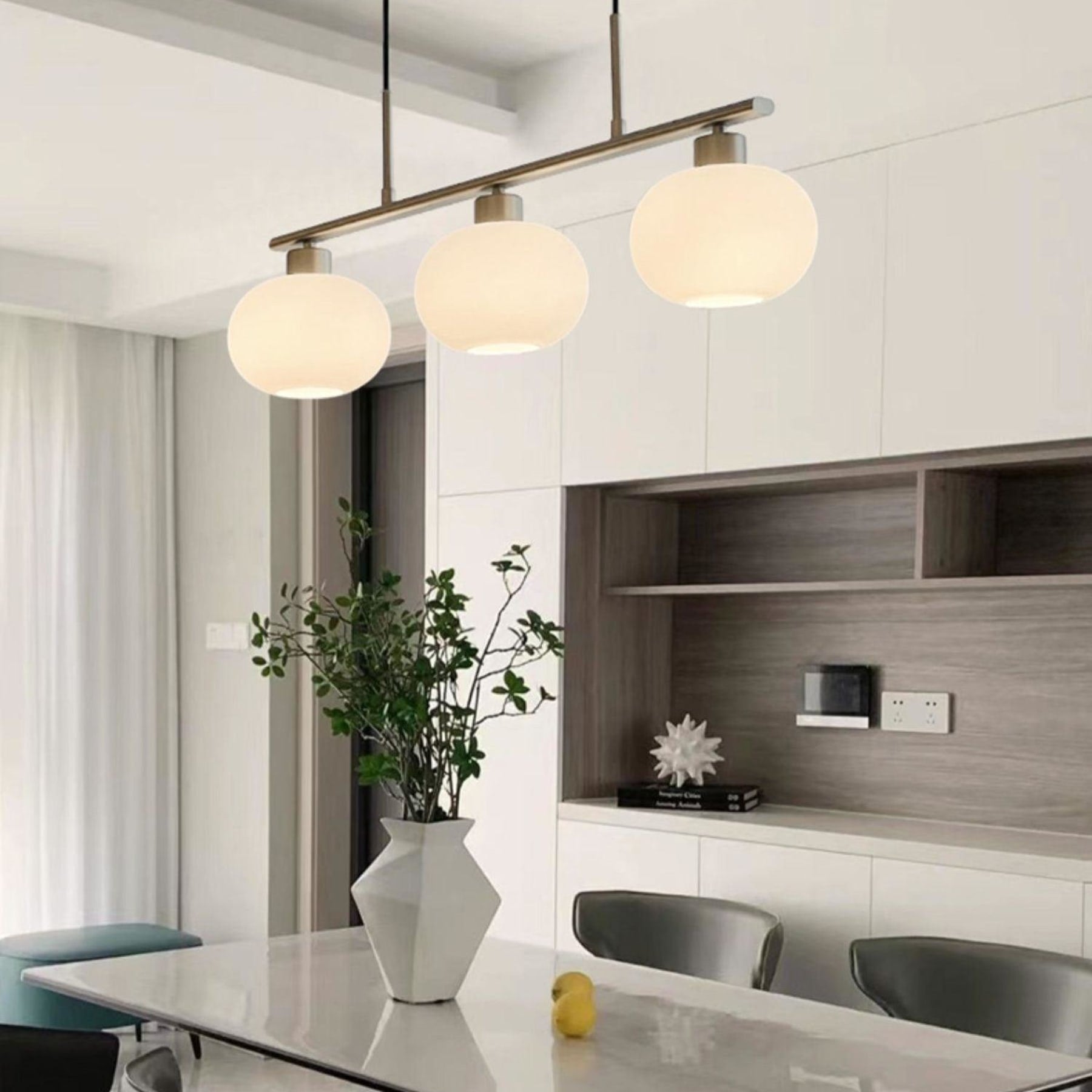 Modern Glass Pendant Light With Tri-Colour LED Glow — Ashbury Home & Living