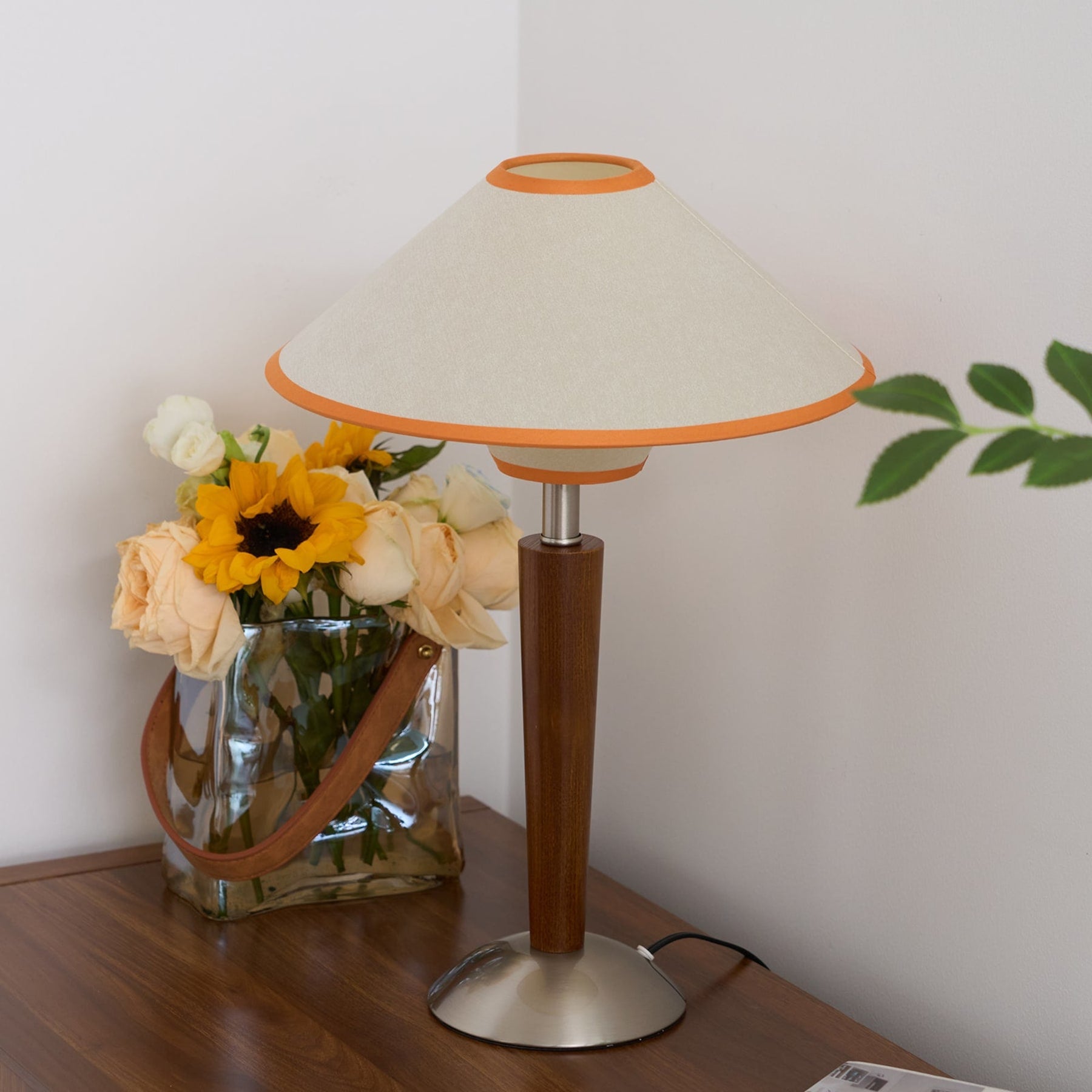 Modern Wood Table Lamp With Fabric Shade for Living Room — Ashbury Home & Living
