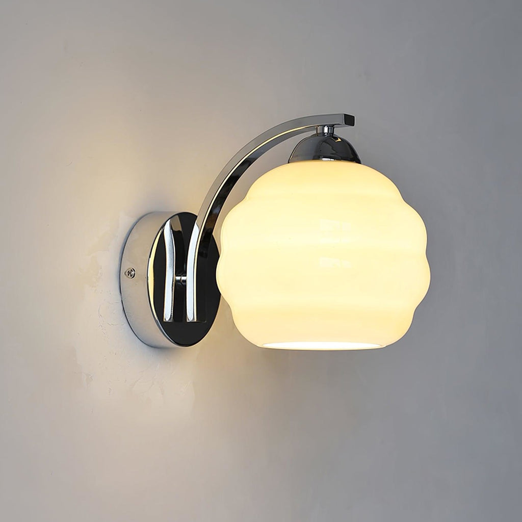 Contemporary Wrought Iron and Glass Wall Light With Warm LED Glow — Ashbury Home & Living