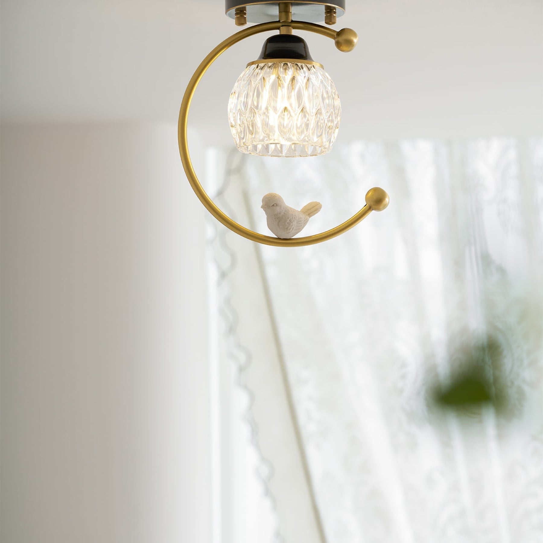 Contemporary Solid Brass Flush Mount Ceiling Light — Ashbury Home & Living