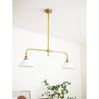 Modern Brass Pendant Light With Ceramic Shades for Dining Room — Ashbury Home & Living