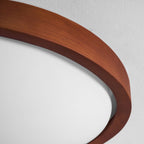 Modern Wood-Effect Fabric Flush Mount Ceiling Light With Tri-Colour Glow — Ashbury Home & Living