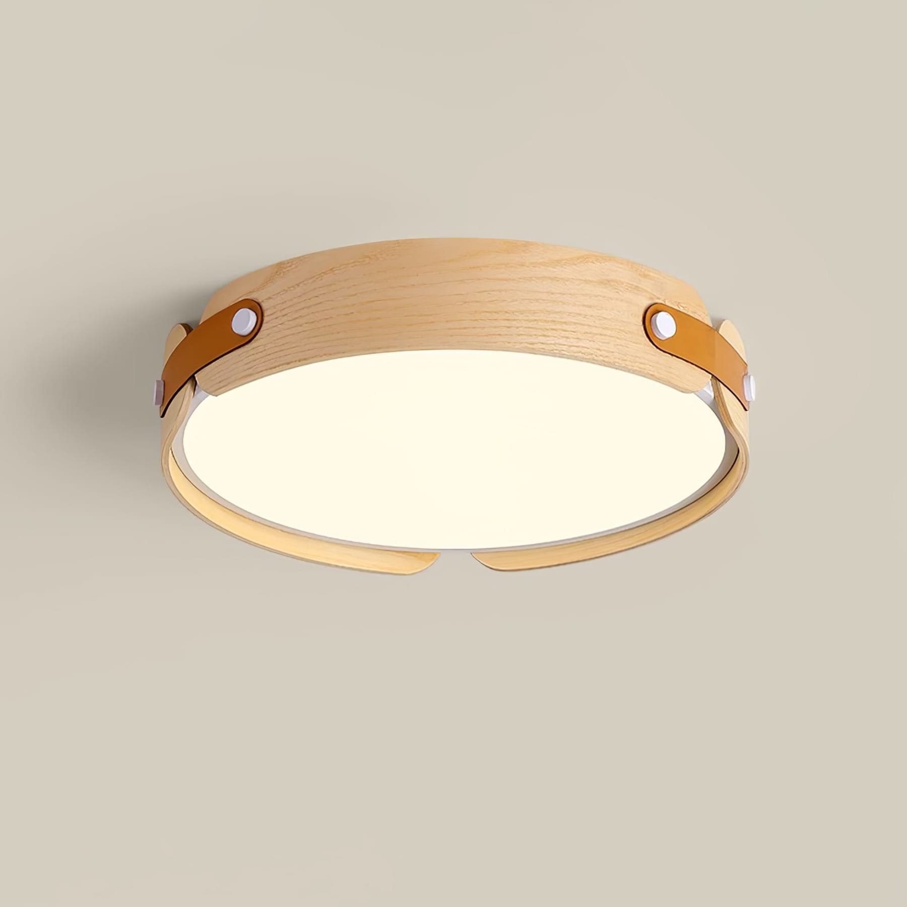 Scandinavian Wood Flush Mount Ceiling Light With Slim Low-Profile Design — Ashbury Home & Living