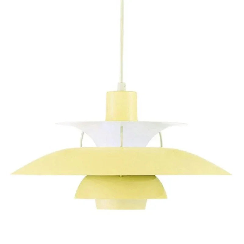 Scandinavian Metal Pendant Light With Adjustable Angle for Dining Room in Pure Yellow — Ashbury Home & Living