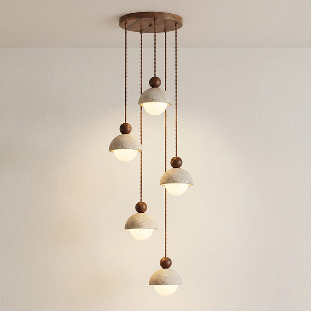 Contemporary Travertine Stone Pendant Light With Dimmable Glow — Ashbury Home & Living