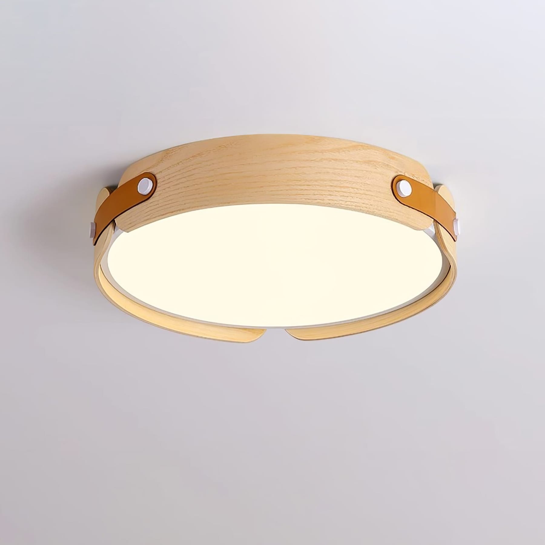 Scandinavian Wood Flush Mount Ceiling Light With Slim Low-Profile Design — Ashbury Home & Living