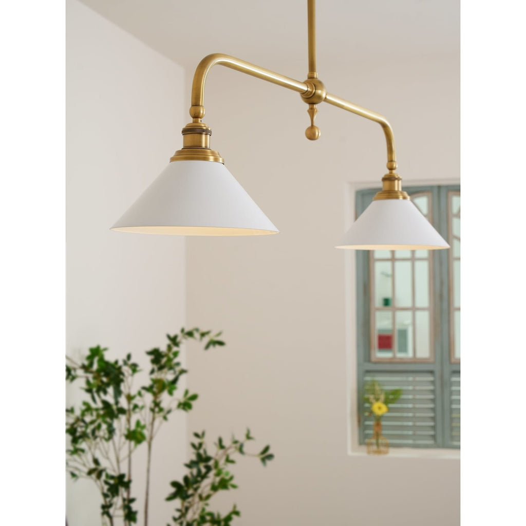 Modern Brass Pendant Light With Ceramic Shades for Dining Room — Ashbury Home & Living