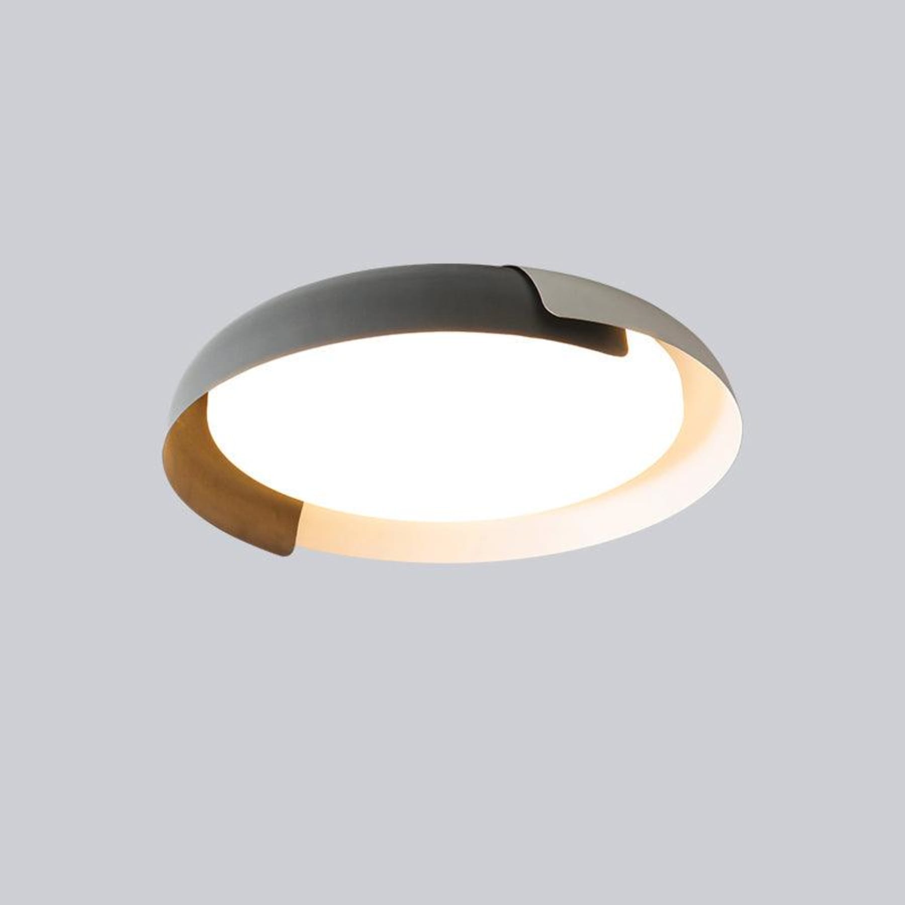 Modern Wood Flush Mount Ceiling Light for Living Room in White & Grey — Ashbury Home & Living