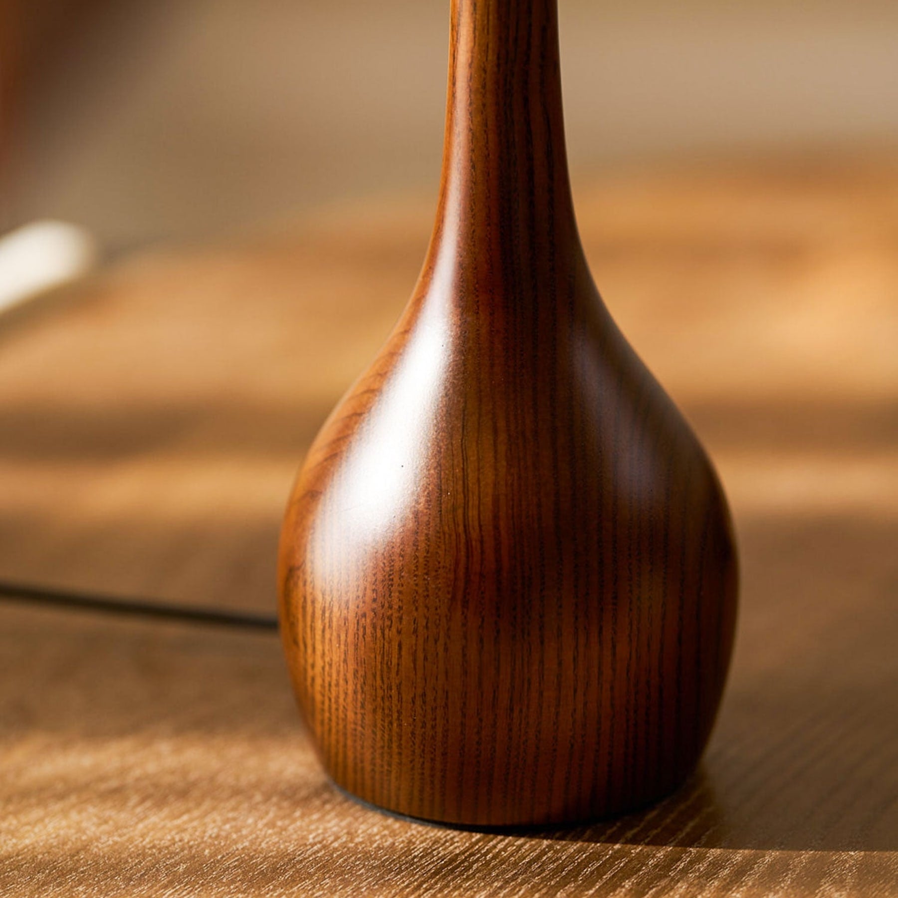 Contemporary Ash Wood And Brass Table Lamp With Glass Shade — Ashbury Home & Living