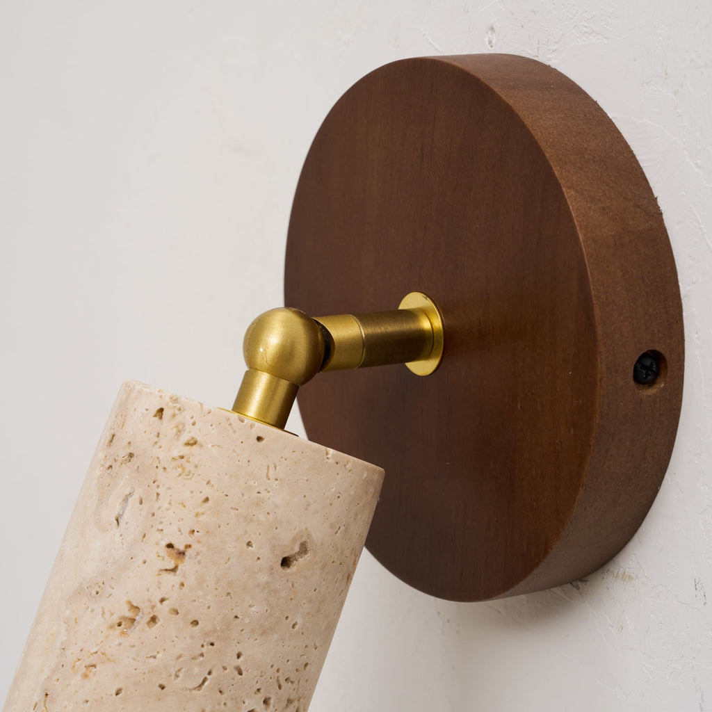 Modern Travertine Wall Light With Warm LED Glow — Ashbury Home & Living