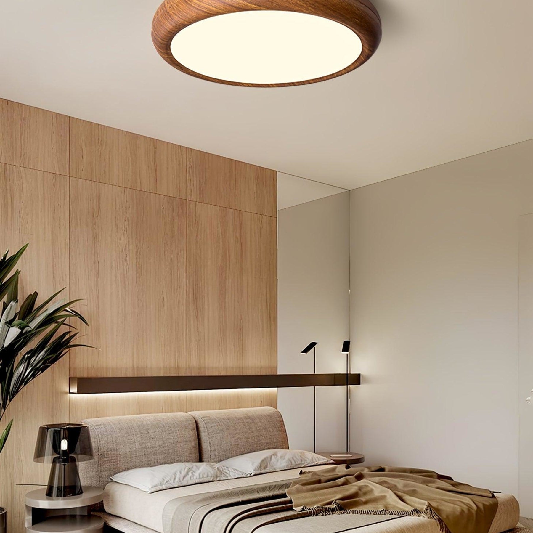 Scandinavian Wood Flush Mount Ceiling Light for Living Room — Ashbury Home & Living