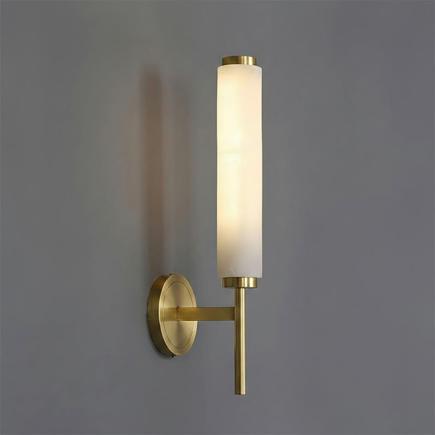 Modern Metal and Faux Alabaster Wall Light for Living Room — Ashbury Home & Living