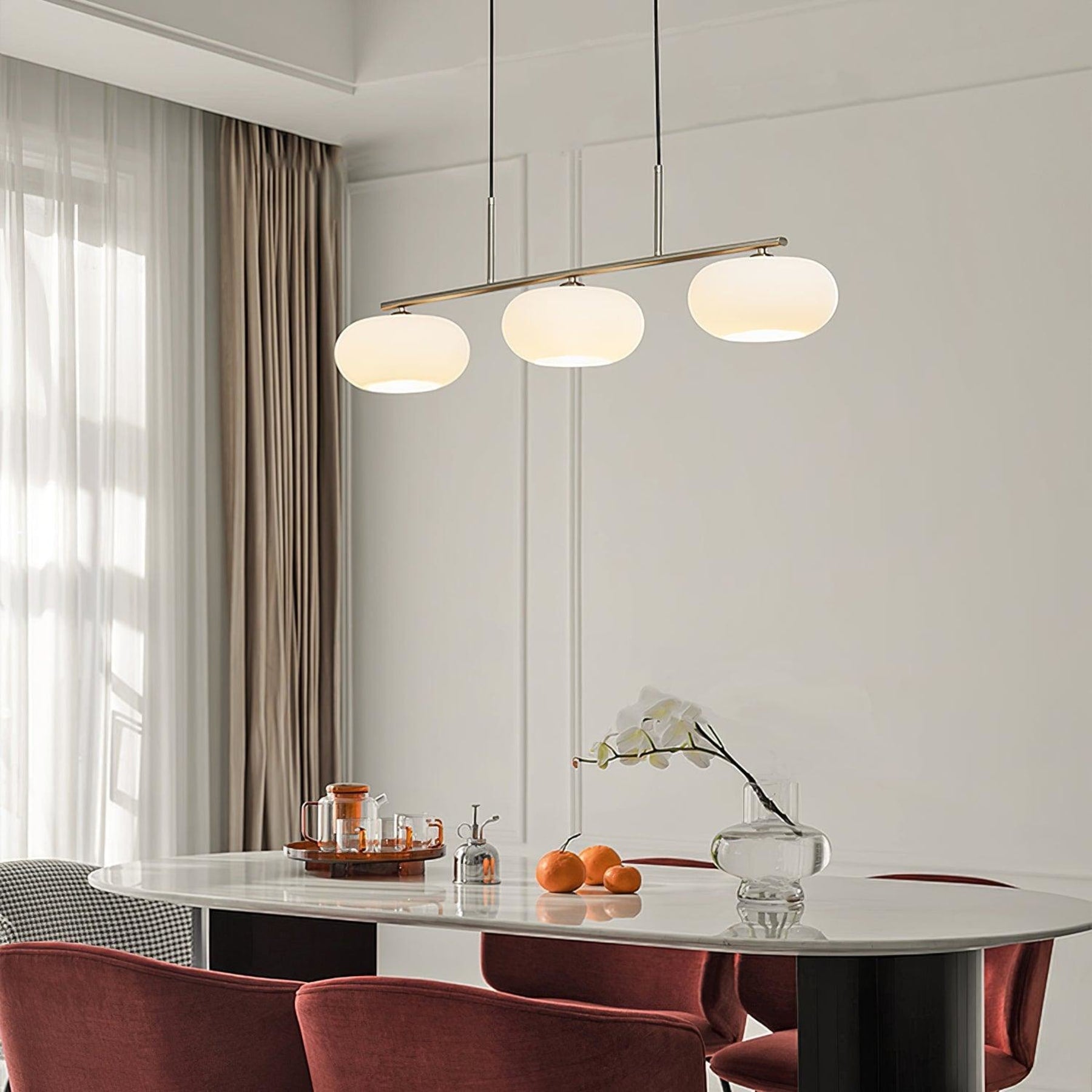 Modern Glass Pendant Light With Tri-Colour LED Glow — Ashbury Home & Living