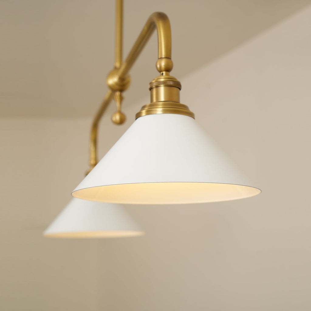 Modern Brass Pendant Light With Ceramic Shades for Dining Room — Ashbury Home & Living